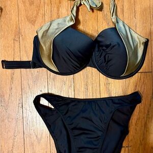 VENUS Black and Gold Bikini Swimwear